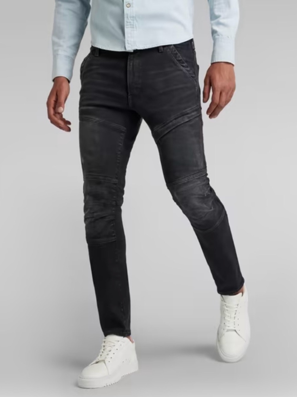 G~Star Raw Men’s Black Rackman 3D Skinny Moto Jeans Sz 33/32